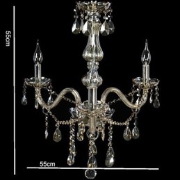 Lustre de cristal de luxo com 3 luzes, cor conhaque, lustre de cristal K9