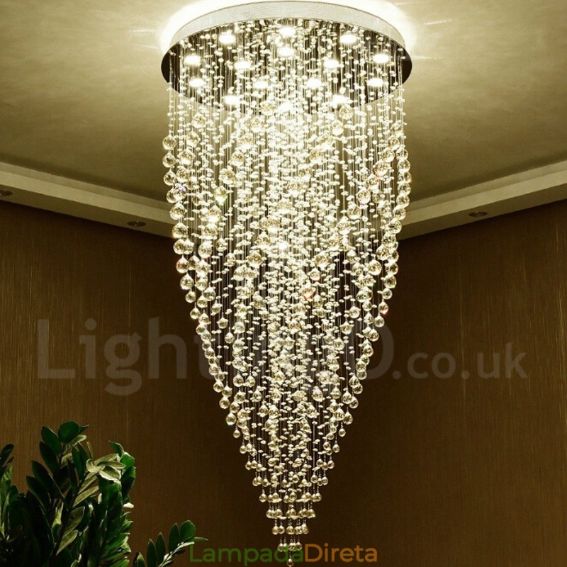 15 Luzes Modernas K9 Cristal Teto Pendente Luz Interior Lustre Iluminação Lâmpadas Luminárias