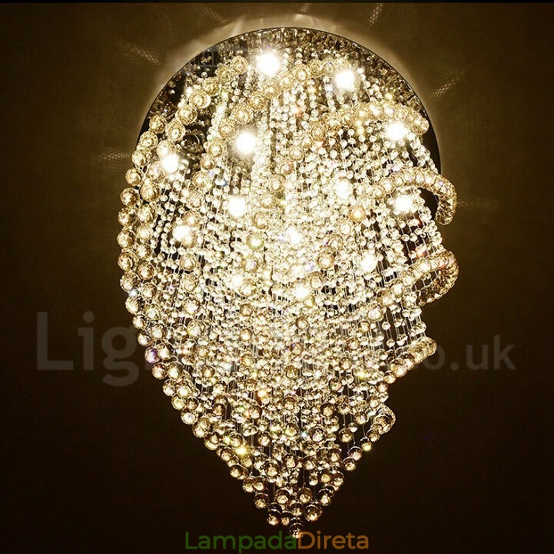 15 Luzes Modernas K9 Cristal Teto Pendente Luz Interior Lustre Iluminação Lâmpadas Luminárias