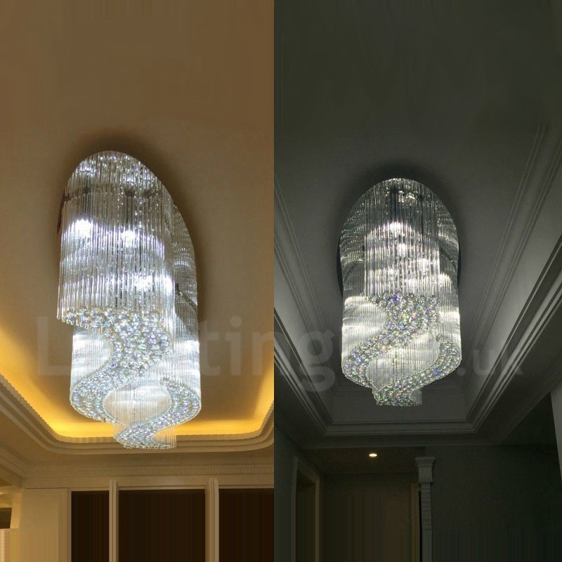 Luminária pendente de teto de cristal K9 moderna, lustre interno, luminárias e acessórios