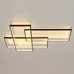 Luminária de teto moderna contemporânea em alumínio com pintura embutida em parede com dimmer remoto para sala de estar e quarto