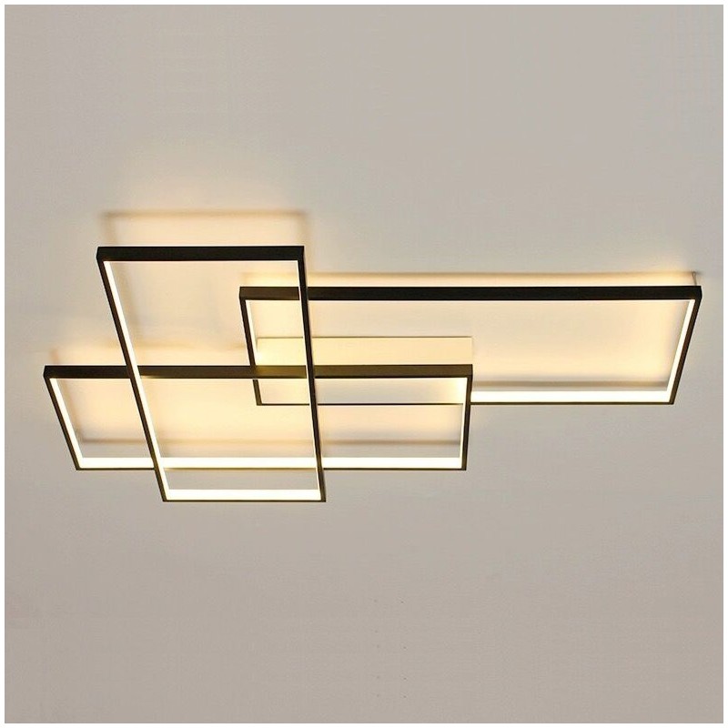 Luminária de teto moderna contemporânea em alumínio com pintura embutida em parede com dimmer remoto para sala de estar e quarto