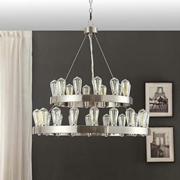 Lustre de metal cromado estilo vintage mini