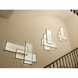 Luminária de teto moderna contemporânea em alumínio com pintura embutida em parede com dimmer remoto para sala de estar e quarto