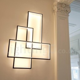 Luminária de teto moderna contemporânea em alumínio com pintura embutida em parede com dimmer remoto para sala de estar e quarto