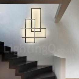 Luminária de teto moderna contemporânea em alumínio com pintura embutida em parede com dimmer remoto para sala de estar e quarto
