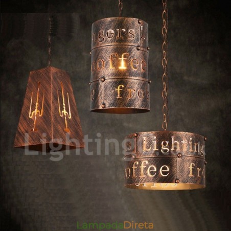 1 Luz Retro Vintage Pendente Luz Café Casa Pendente Lâmpada 1 Luz Retro Vintage Pendente Luz Café Casa Pendente Lâmpada