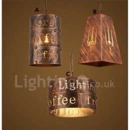 1 Luz Retro Vintage Pendente Luz Café Casa Pendente Lâmpada
