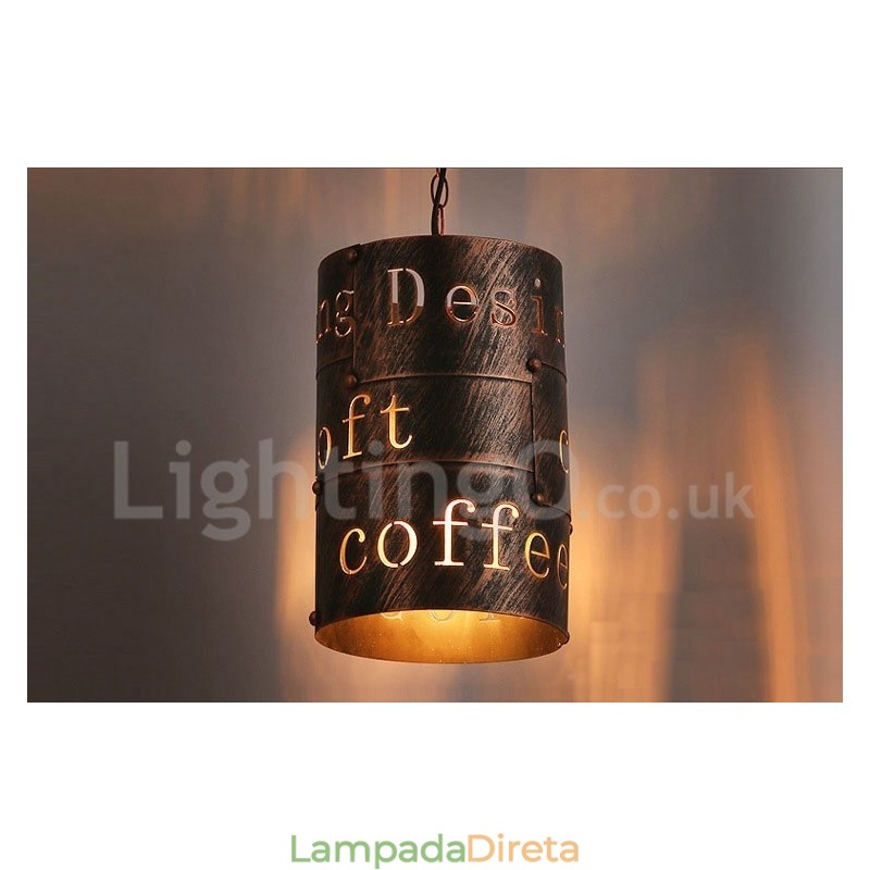 1 Luz Retro Vintage Pendente Luz Café Casa Pendente Lâmpada