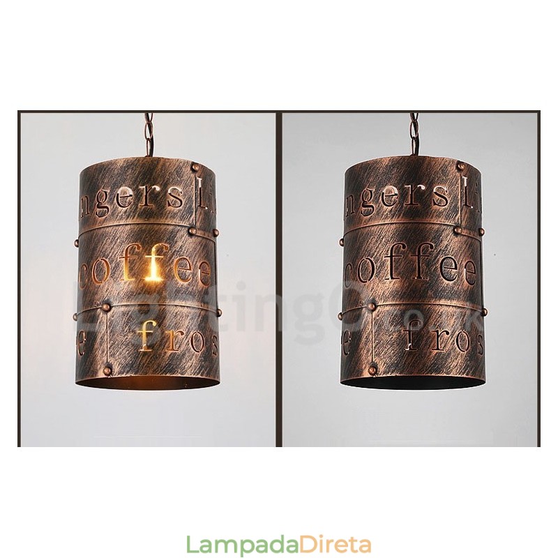 1 Luz Retro Vintage Pendente Luz Café Casa Pendente Lâmpada