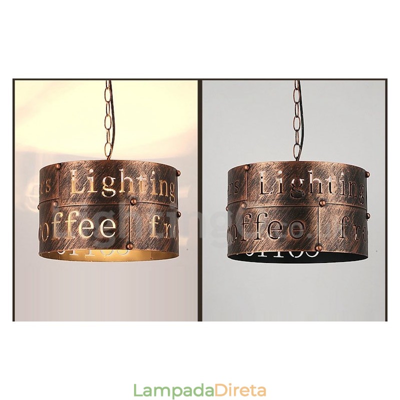 1 Luz Retro Vintage Pendente Luz Café Casa Pendente Lâmpada