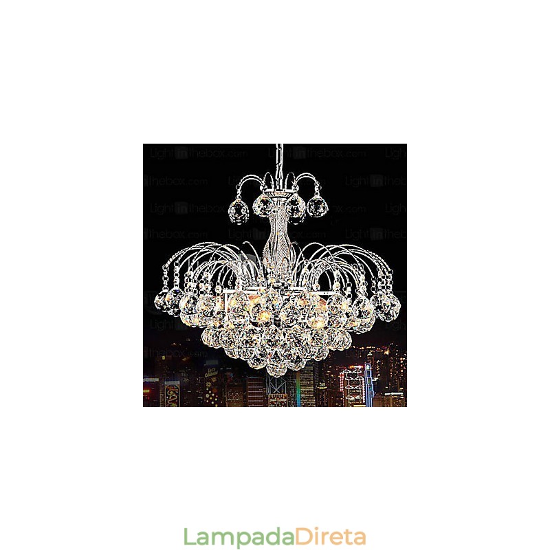 Pingente Luxo Moderno Cristal Sala de estar 3 Luzes Lustre