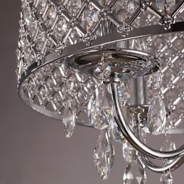 Lustre de cristal cromado clássico tradicional em metal