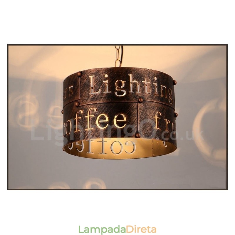 1 Luz Retro Vintage Pendente Luz Café Casa Pendente Lâmpada