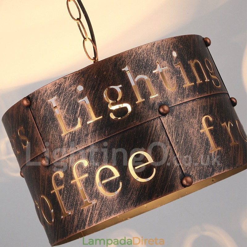 1 Luz Retro Vintage Pendente Luz Café Casa Pendente Lâmpada