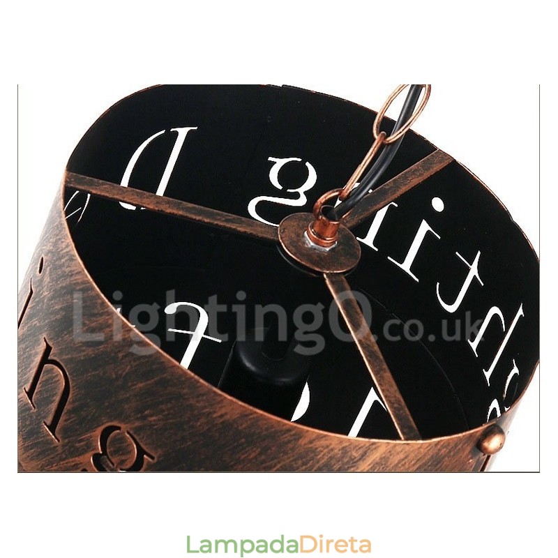 1 Luz Retro Vintage Pendente Luz Café Casa Pendente Lâmpada