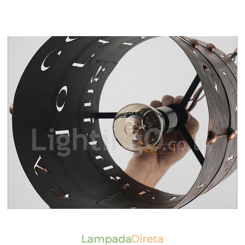1 Luz Retro Vintage Pendente Luz Café Casa Pendente Lâmpada