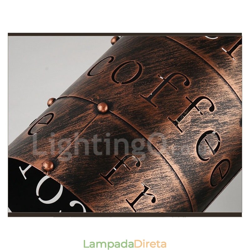 1 Luz Retro Vintage Pendente Luz Café Casa Pendente Lâmpada