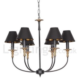 Lustre estilo vela contemporâneo retrô rústico de 6 luzes