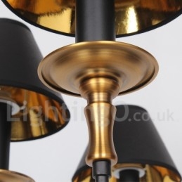 Lustre estilo vela contemporâneo retrô rústico de 6 luzes