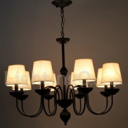 Lustre estilo vela contemporâneo retrô rústico de 8 luzes