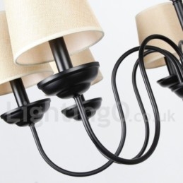 Lustre estilo vela contemporâneo retrô rústico de 8 luzes