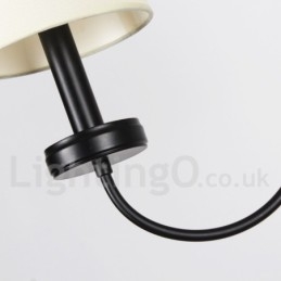 Lustre estilo vela preta contemporânea retrô de 5 luzes