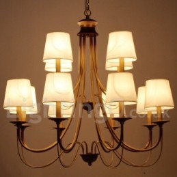Lustre estilo vela contemporâneo moderno estilo mediterrâneo rústico de 12 luzes