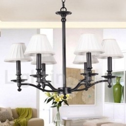 Lustre estilo vela rústica retrô de 6 luzes