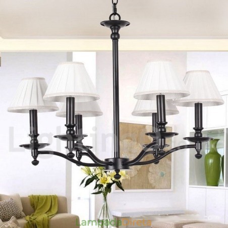 Lustre estilo vela rústica retrô de 6 luzes Lustre estilo vela rústica retrô de 6 luzes
