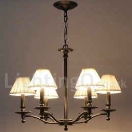 Lustre estilo vela rústica retrô de 6 luzes