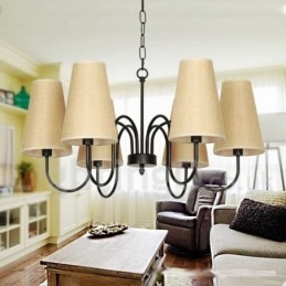 Lustre estilo vela retrô contemporâneo de 6 luzes