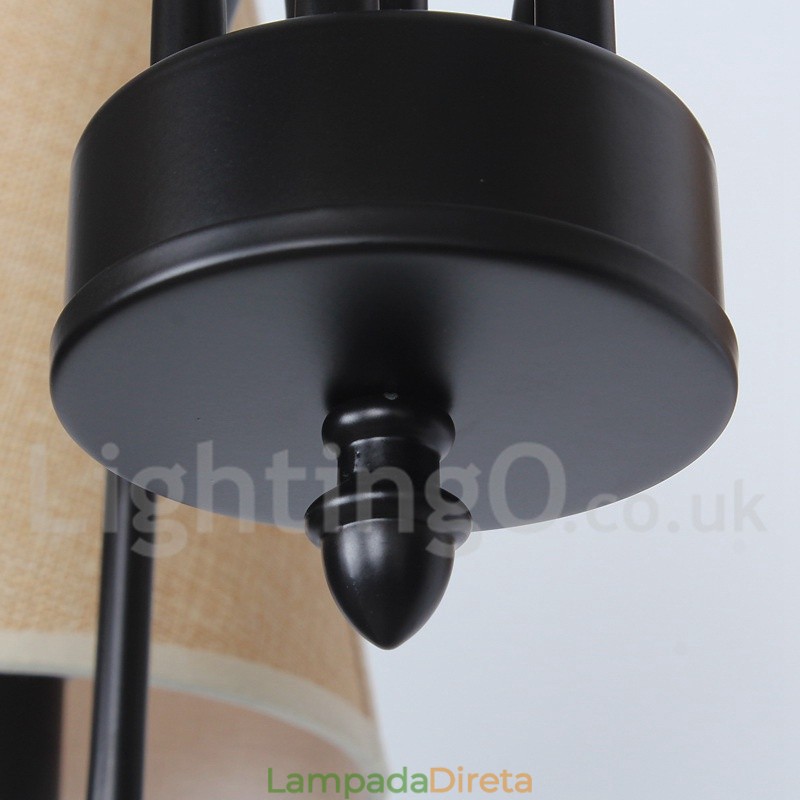 Lustre estilo vela retrô contemporâneo de 6 luzes