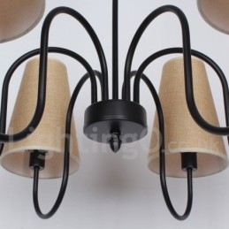 Lustre estilo vela retrô contemporâneo de 6 luzes