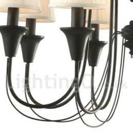 Lustre estilo vela retrô preto de 3 luzes