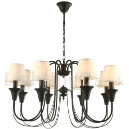 Lustre estilo vela retrô preto de 8 luzes