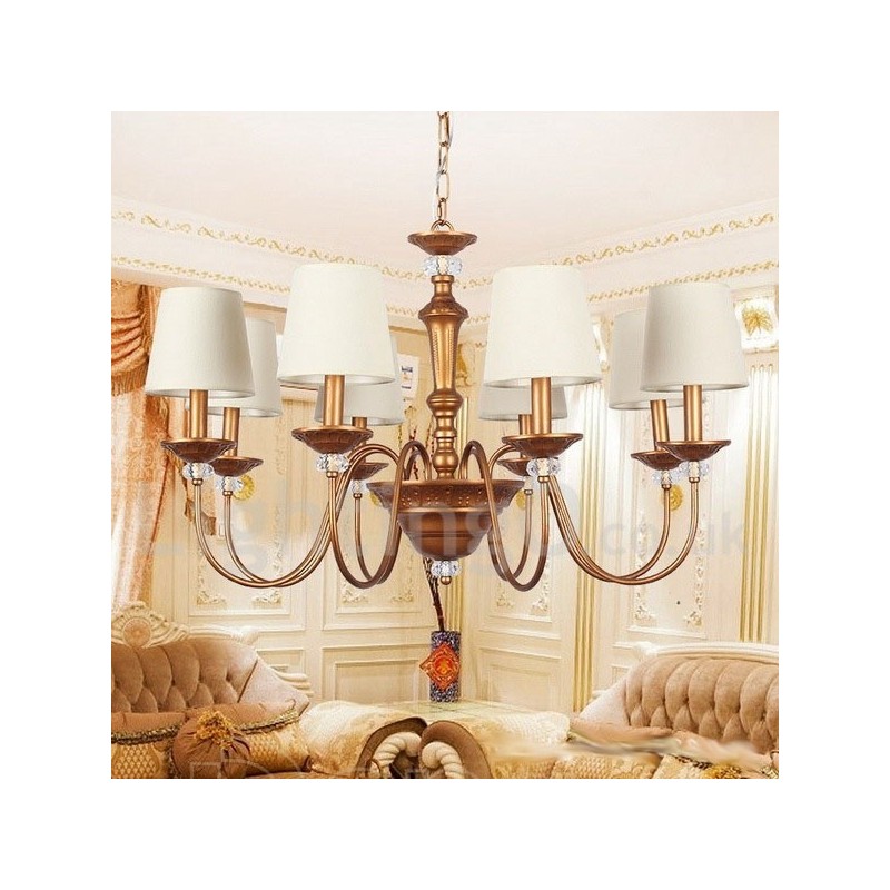 Lustre estilo vela retrô de 8 luzes