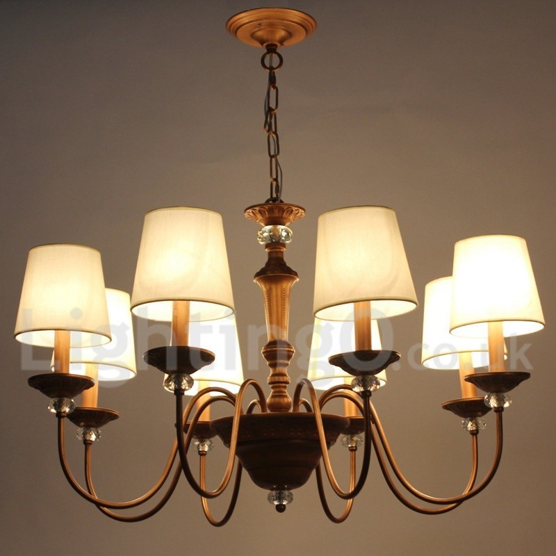 Lustre estilo vela retrô de 8 luzes