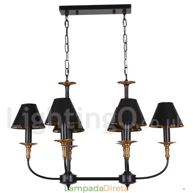 Lustre estilo vela retrô contemporâneo de 6 luzes