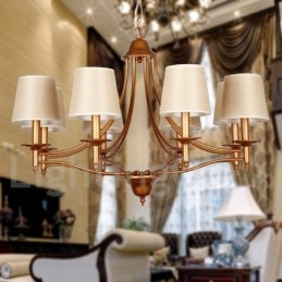 Lustre estilo vela estilo mediterrâneo retrô rústico de 8 luzes