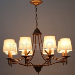 Lustre estilo vela estilo mediterrâneo retrô rústico de 8 luzes