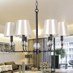 Lustre estilo vela contemporâneo retrô rústico de 6 luzes