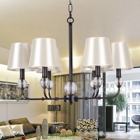 Lustre estilo vela contemporâneo retrô rústico de 6 luzes Lustre estilo vela contemporâneo retrô rústico de 6 luzes