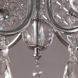 Lustre de cristal cromado clássico tradicional em metal