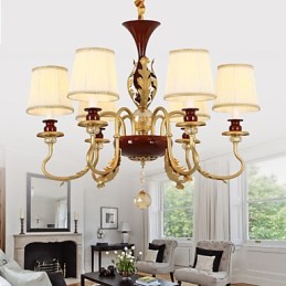 Lustre de Cristal 6 Luzes Moda Pintura Metal