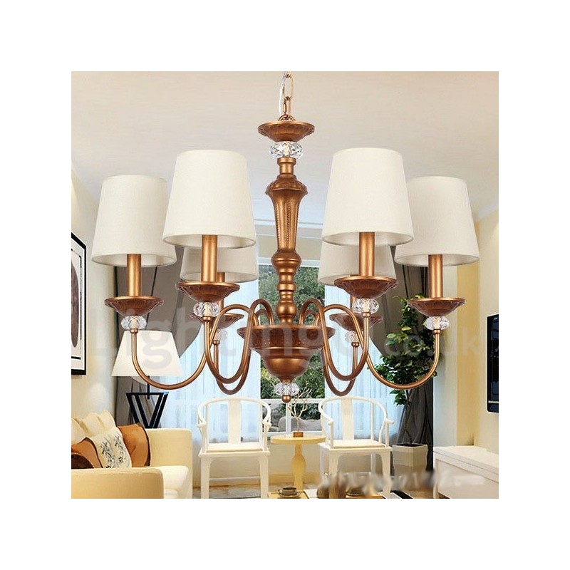 Lustre estilo vela retrô preto rústico de 6 luzes