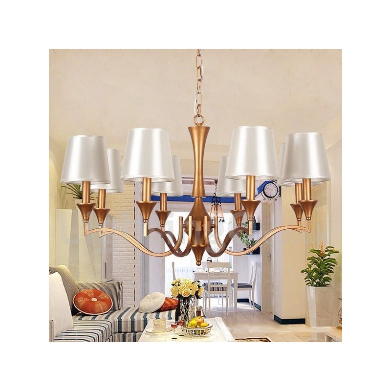 Lustre estilo vela de 8 luzes