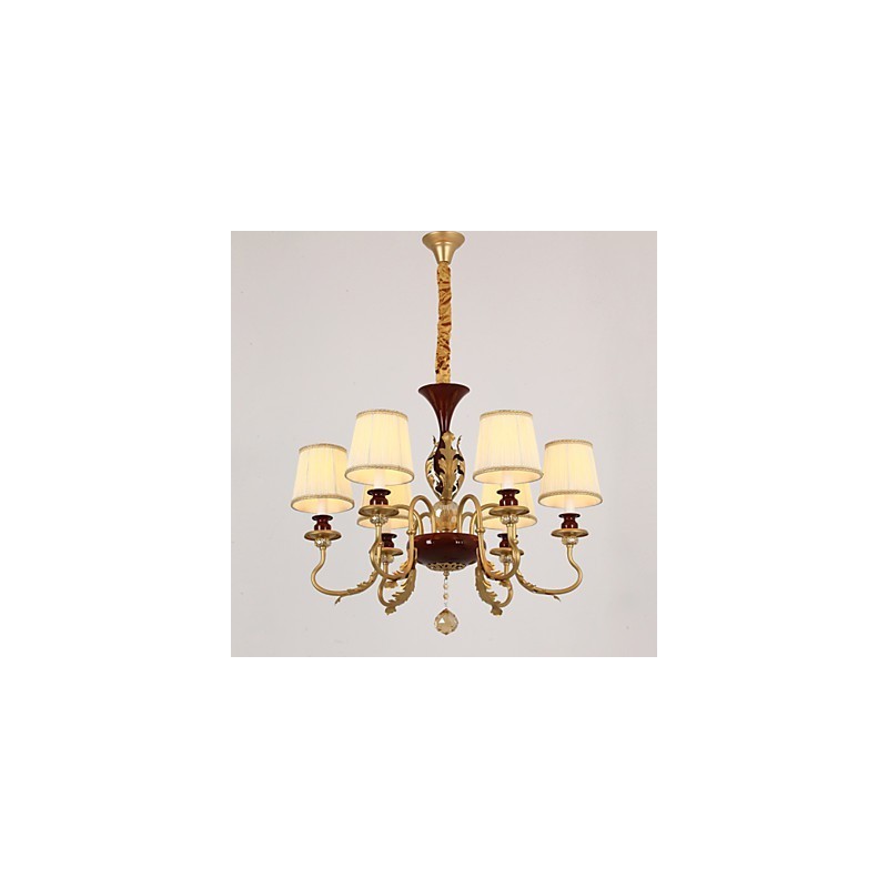 Lustre de Cristal 6 Luzes Moda Pintura Metal