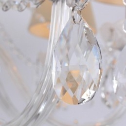 Lustre estilo vela de cristal K9 branco de 8 luzes