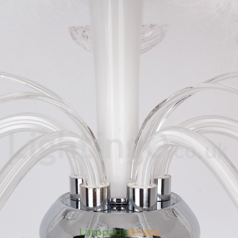 Lustre estilo vela de cristal K9 contemporâneo branco de 6 luzes